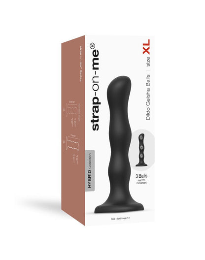 Strap-On-Me Anal Dildo /Buttplug Geisha Balls avec boules rotatives - noir