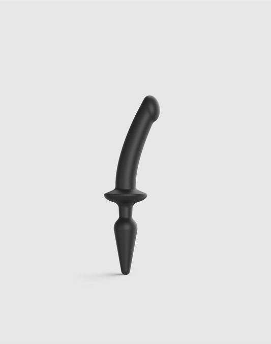 Strap-On-Me Commutateur semi-réaliste Plug-In 2-en-1 Gode & Buttplug - noir