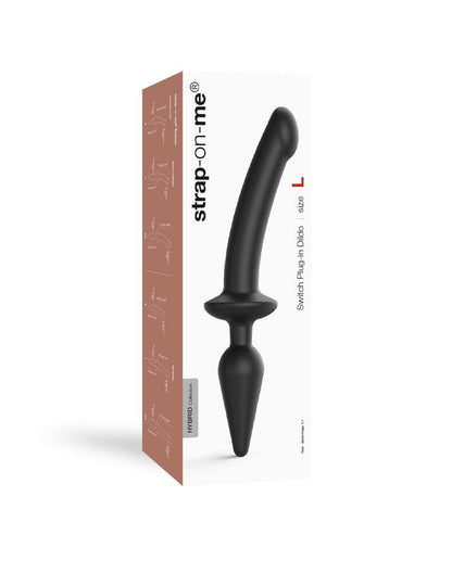 Strap-On-Me Semi-Realistic Switch Plug-In 2-in-1 Dildo & Butt Plug - schwarz