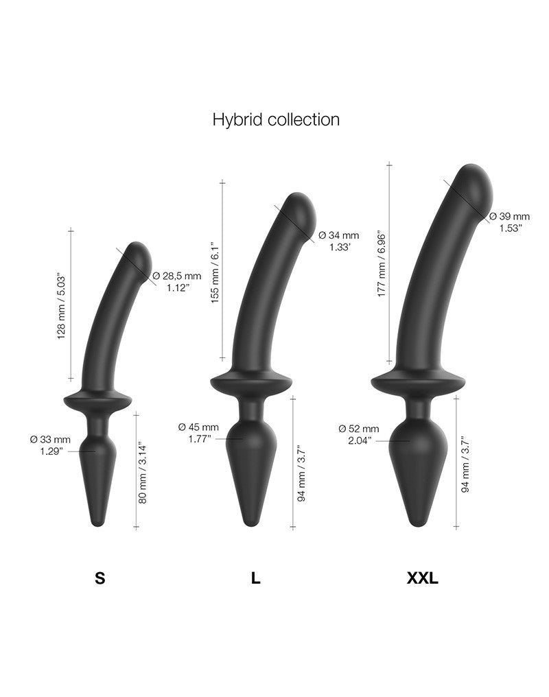 Strap-On-Me Semi-Realistic Switch Plug-In 2-in-1 Dildo & Butt Plug - schwarz