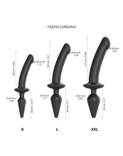 Strap-On-Me Semi-Realistic Switch Plug-In 2-in-1 Dildo & Butt Plug - schwarz