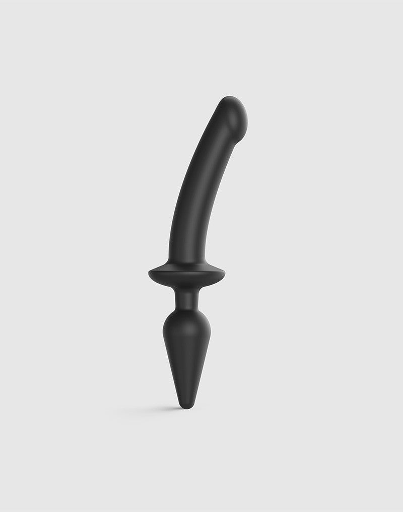 Strap-On-Me Semi-Realistic Switch Plug-In 2-in-1 Dildo & Butt Plug - schwarz