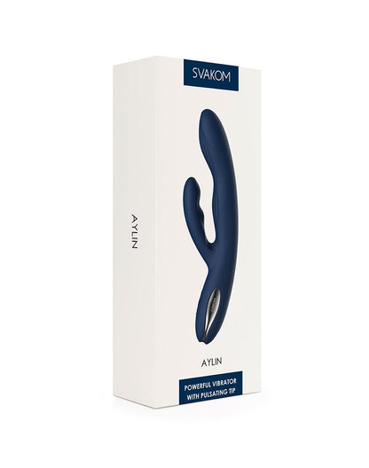 SVAKOM Rabbit Vibrator met vibrerende tip AYLIN - blauw