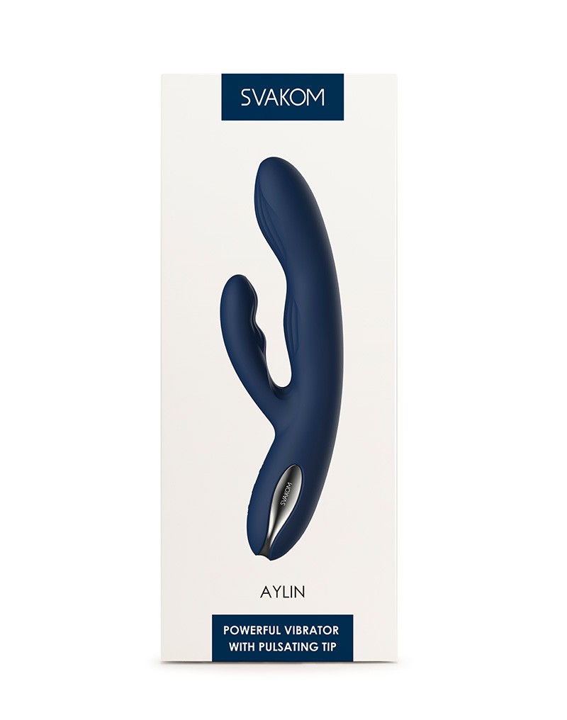 SVAKOM Rabbit Vibrator met vibrerende tip AYLIN - blauw