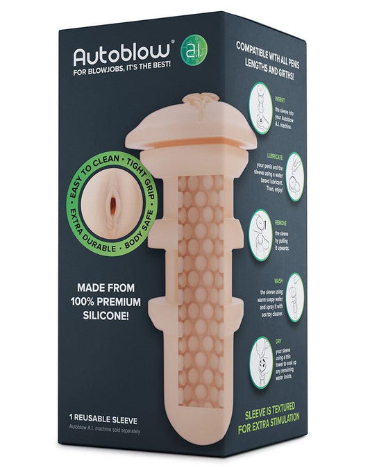 Autoblow A.I. Siliconen Vagina Sleeve - huidskleur - Erotiekvoordeel.nl