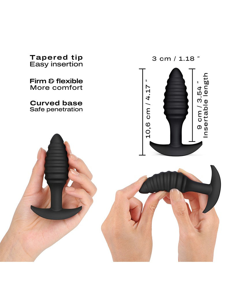 Dorcel - Buttplug - Spiraalvormige Butt Plug - Anaal Speeltje - Siliconen - Zwart-Erotiekvoordeel.nl