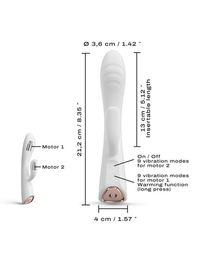 Dorcel FLEXI RABBIT Verwarmde Tarzan Vibrator - wit-Erotiekvoordeel.nl