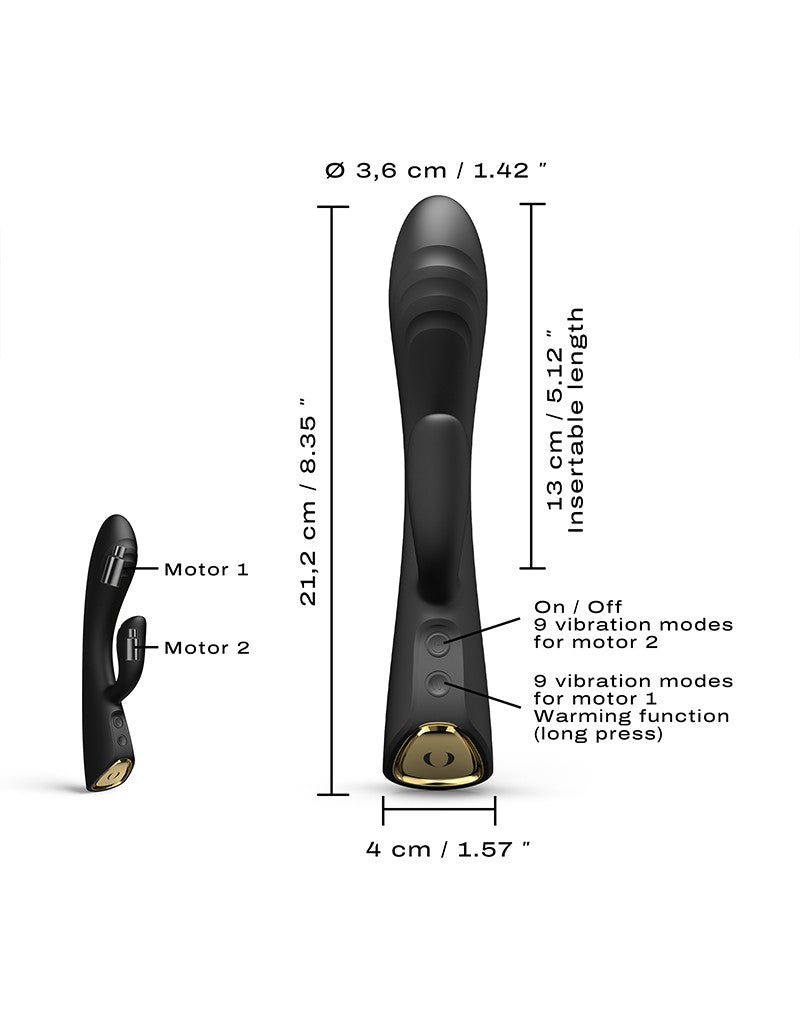 Dorcel FLEXI RABBIT Verwarmde Tarzan Vibrator - zwart-Erotiekvoordeel.nl