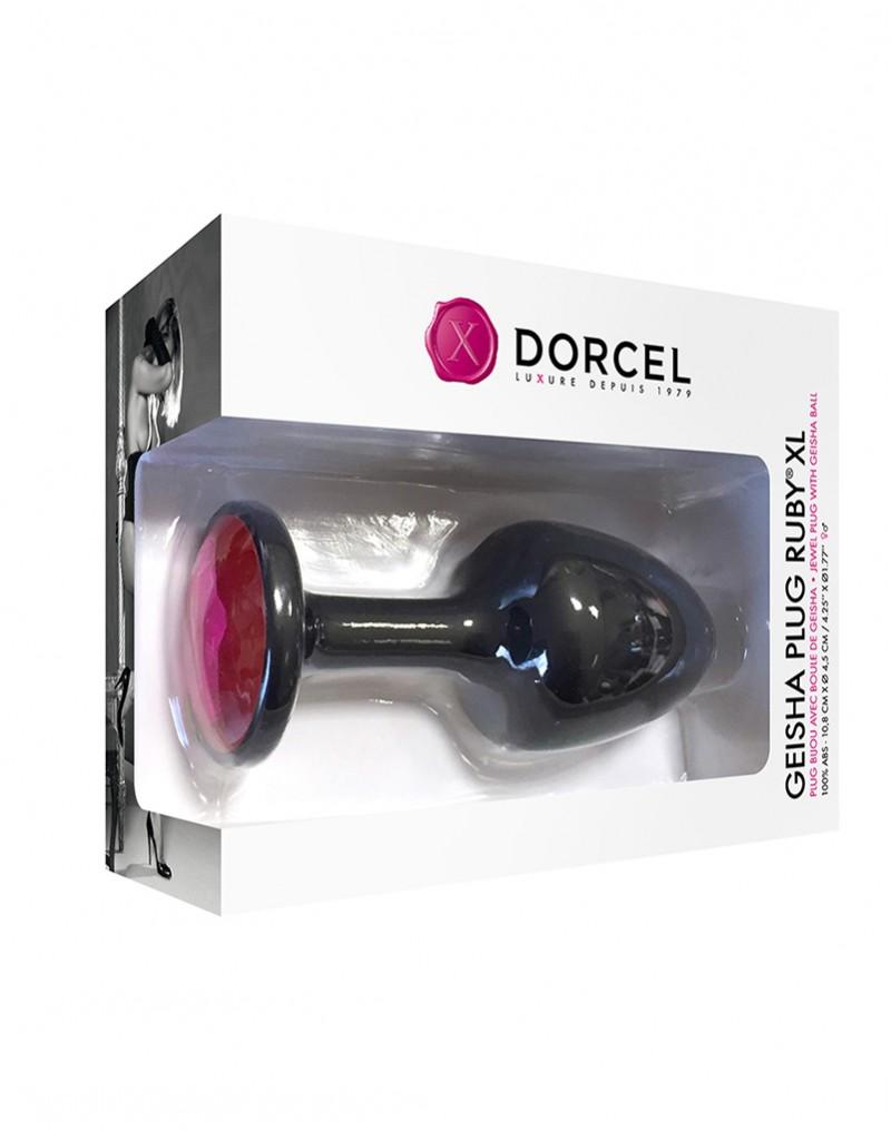 Dorcel Geisha Buttplug met bewegende metalen balletjes en paars kristal - Maat L - Erotiekvoordeel.nl