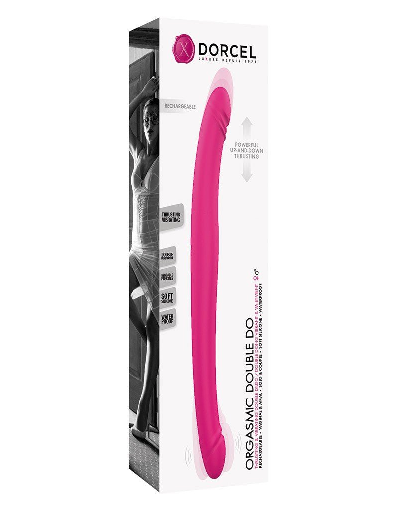 Dorcel Orgasmic Double Do Dubbele Vibrerende en Stotende Dildo - roze - Erotiekvoordeel.nl