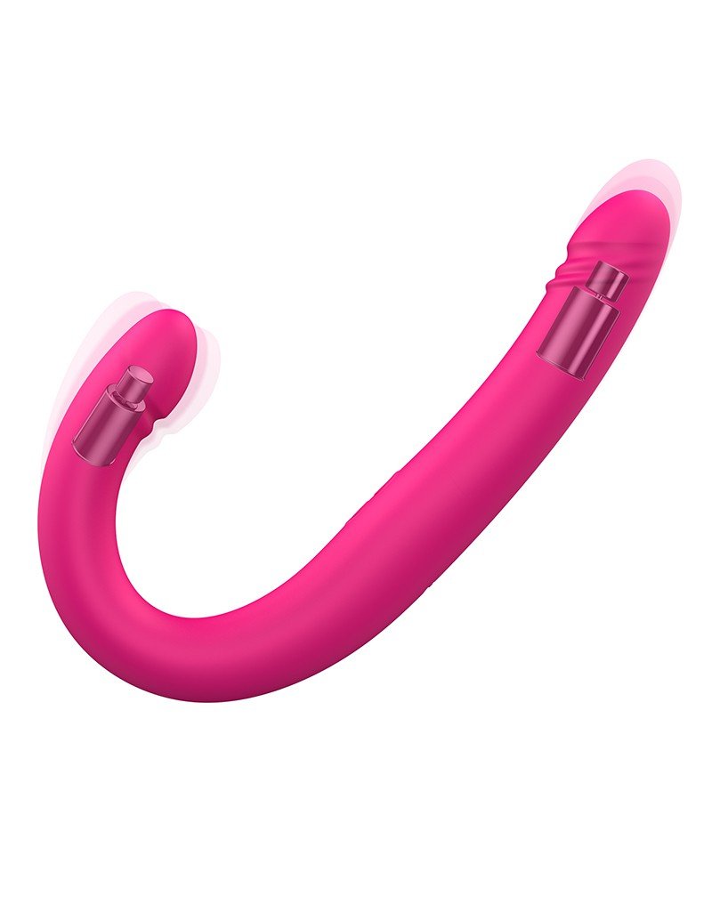 Dorcel Orgasmic Double Do Dubbele Vibrerende en Stotende Dildo - roze - Erotiekvoordeel.nl