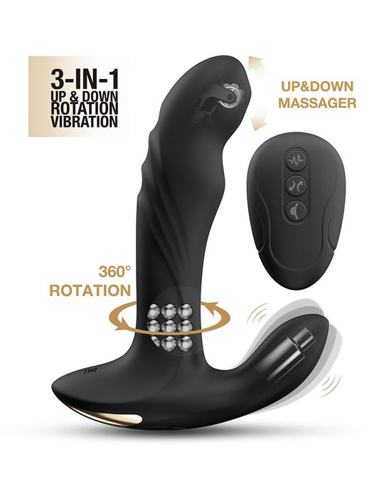 Dorcel Roterende Prostaat Massager met afstandsbediening MULTI P-JOY - zwart-Erotiekvoordeel.nl