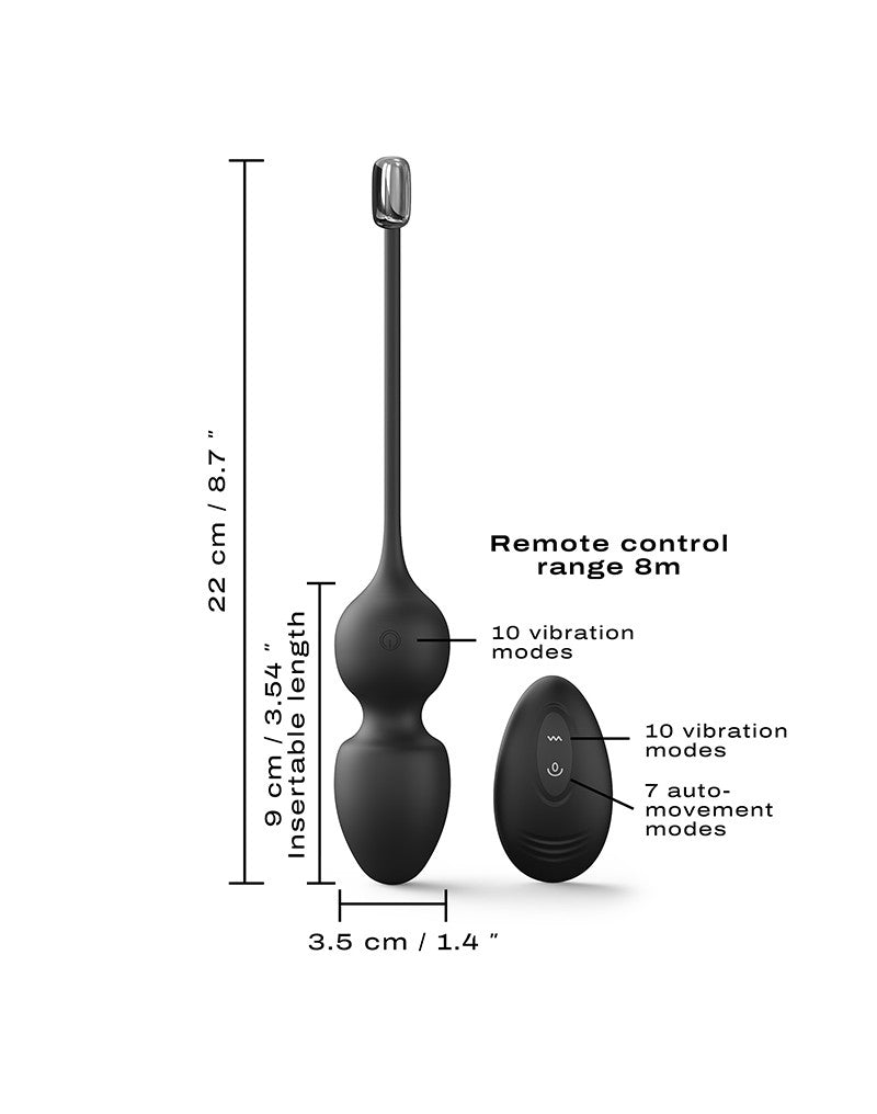 Dorcel Vibrerende Kegel Balls met afstandsbediening LOVE BALLS - zwart-Erotiekvoordeel.nl