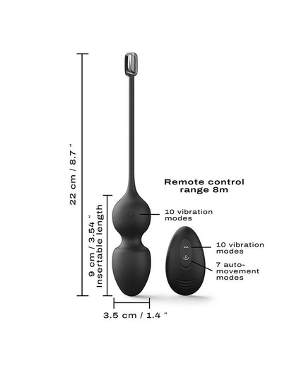 Dorcel Vibrerende Kegel Balls met afstandsbediening LOVE BALLS - zwart-Erotiekvoordeel.nl