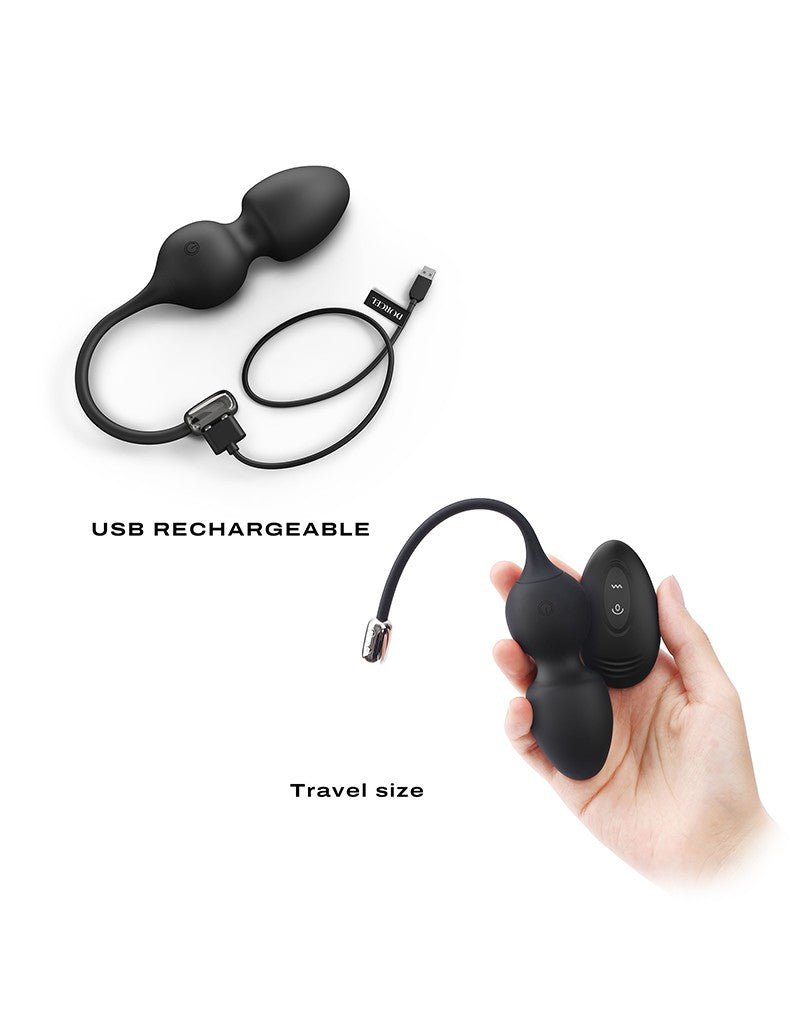 Dorcel Vibrerende Kegel Balls met afstandsbediening LOVE BALLS - zwart-Erotiekvoordeel.nl