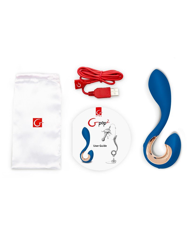 G-Vibe G-pop 2 Anatomische Unisex Vibrator - blauw - Erotiekvoordeel.nl