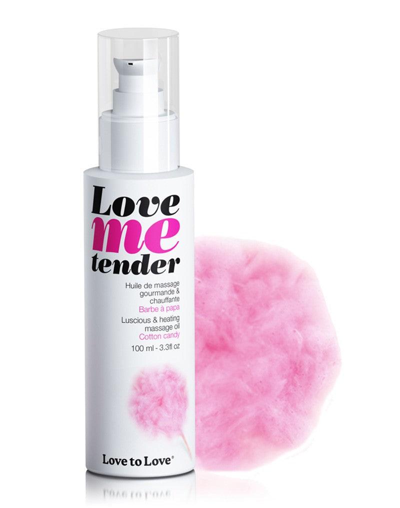 Love me Tender verwarmende Massageolie - Cotton Candy - Erotiekvoordeel.nl