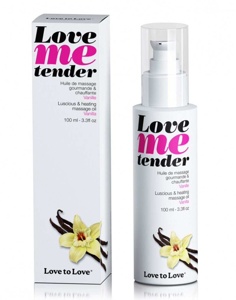 Love me Tender verwarmende Massageolie - vanille - Erotiekvoordeel.nl