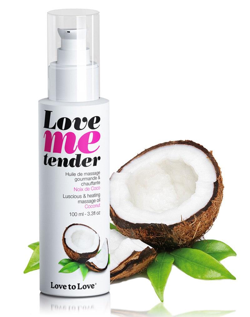 Love me tender verwarmende Massageolie - Coconut - Erotiekvoordeel.nl