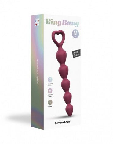 Love to Love Anaal Ketting met Hartvormig Handvat BING BANG - roze - maat M - Erotiekvoordeel.nl