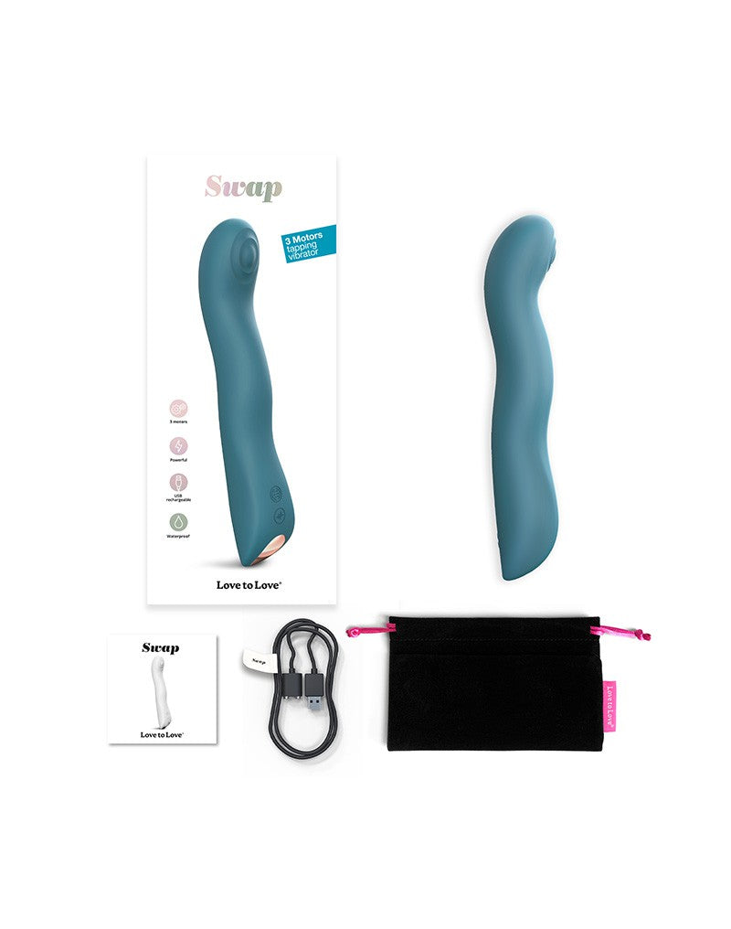 Love to Love P-spot & G-spot Vibrator SWAP met tapping functie - blauw-Erotiekvoordeel.nl