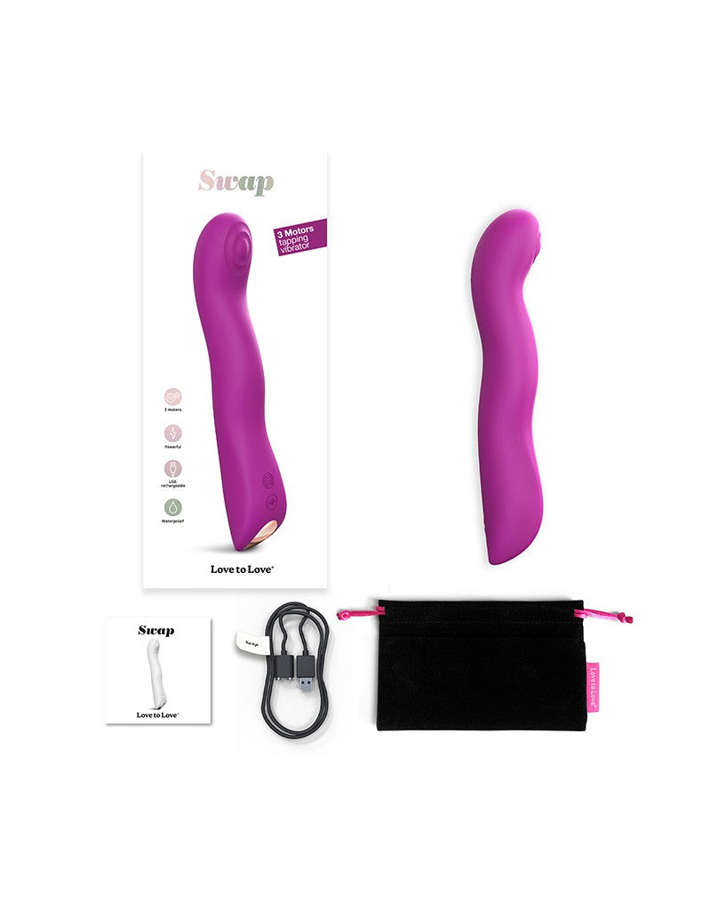 Love to Love P-spot & G-spot Vibrator SWAP met tapping functie - dieproze-Erotiekvoordeel.nl