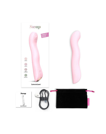 Love to Love P-spot & G-spot Vibrator SWAP met tapping functie - lichtroze-Erotiekvoordeel.nl