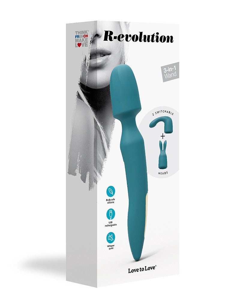 Love to Love R-Evolution Wand Vibrator Set met 2 verwisselbare opzetstukken - Erotiekvoordeel.nl