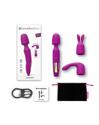 Love to Love R-Evolution Wand Vibrator Set met 2 verwisselbare opzetstukken - roze-Erotiekvoordeel.nl