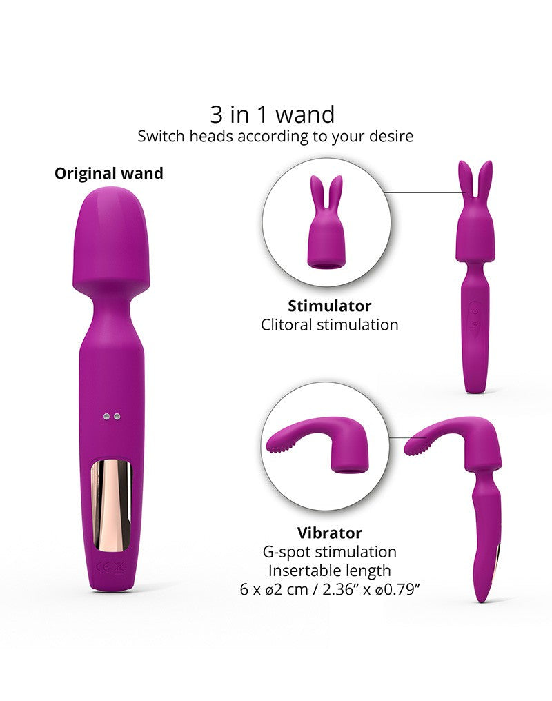 Love to Love R-Evolution Wand Vibrator Set met 2 verwisselbare opzetstukken - roze-Erotiekvoordeel.nl