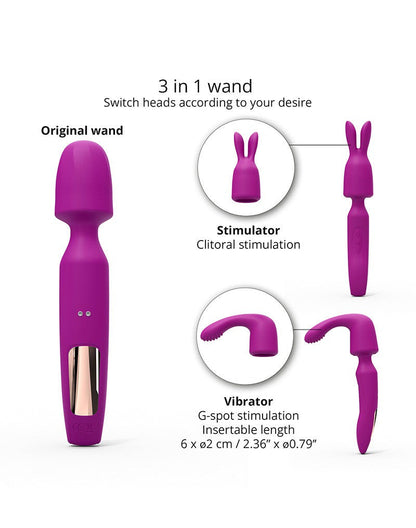 Love to Love R-Evolution Wand Vibrator Set met 2 verwisselbare opzetstukken - roze-Erotiekvoordeel.nl