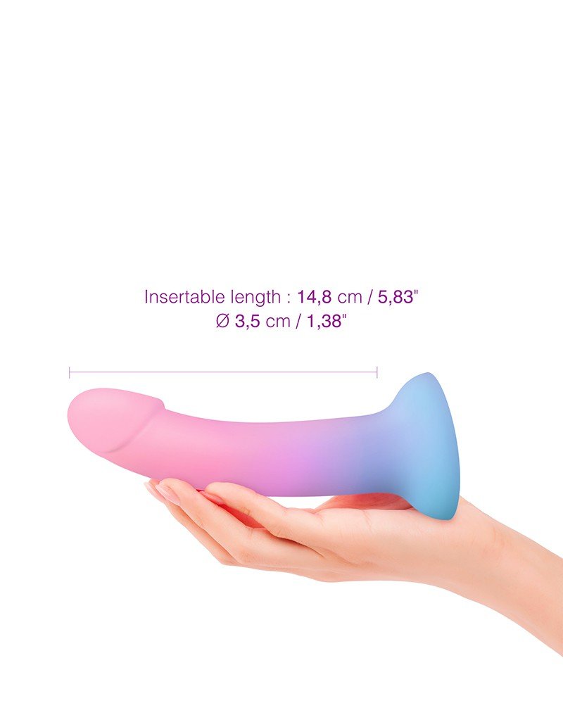 Love to Love Siliconen Dildo UTOPIA - ombre pastel roze/pastel blauw-Erotiekvoordeel.nl