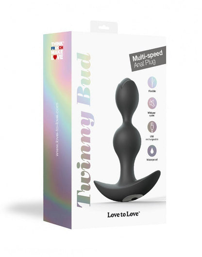 Love to Love Twinny Bud Buigbare Vibrerende Buttplug - zwart - Erotiekvoordeel.nl