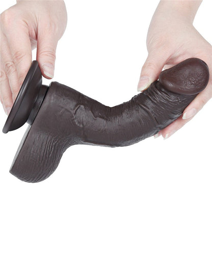 LoveToy - Dildo Met Sliding Skin Technologie - 19,5 cm x Ø 3,7 cm - Zwart-Erotiekvoordeel.nl