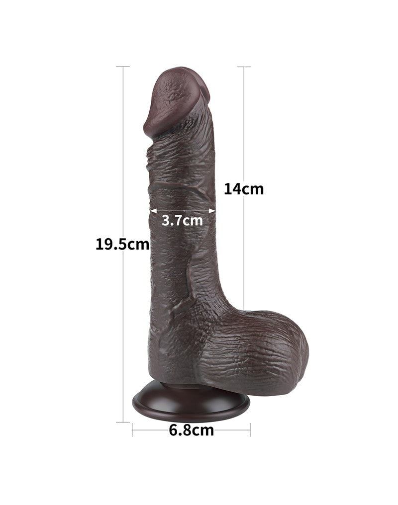 LoveToy - Dildo Met Sliding Skin Technologie - 19,5 cm x Ø 3,7 cm - Zwart-Erotiekvoordeel.nl