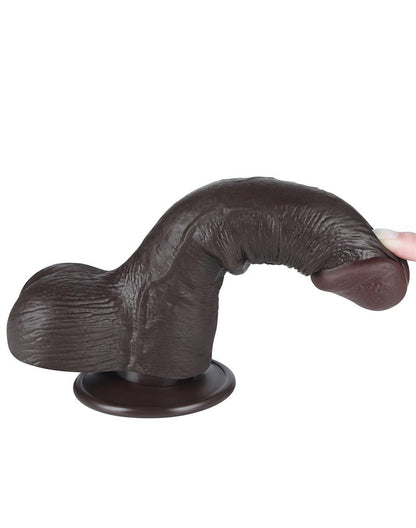 LoveToy - Dildo Met Sliding Skin Technologie - 19,5 cm x Ø 3,7 cm - Zwart-Erotiekvoordeel.nl