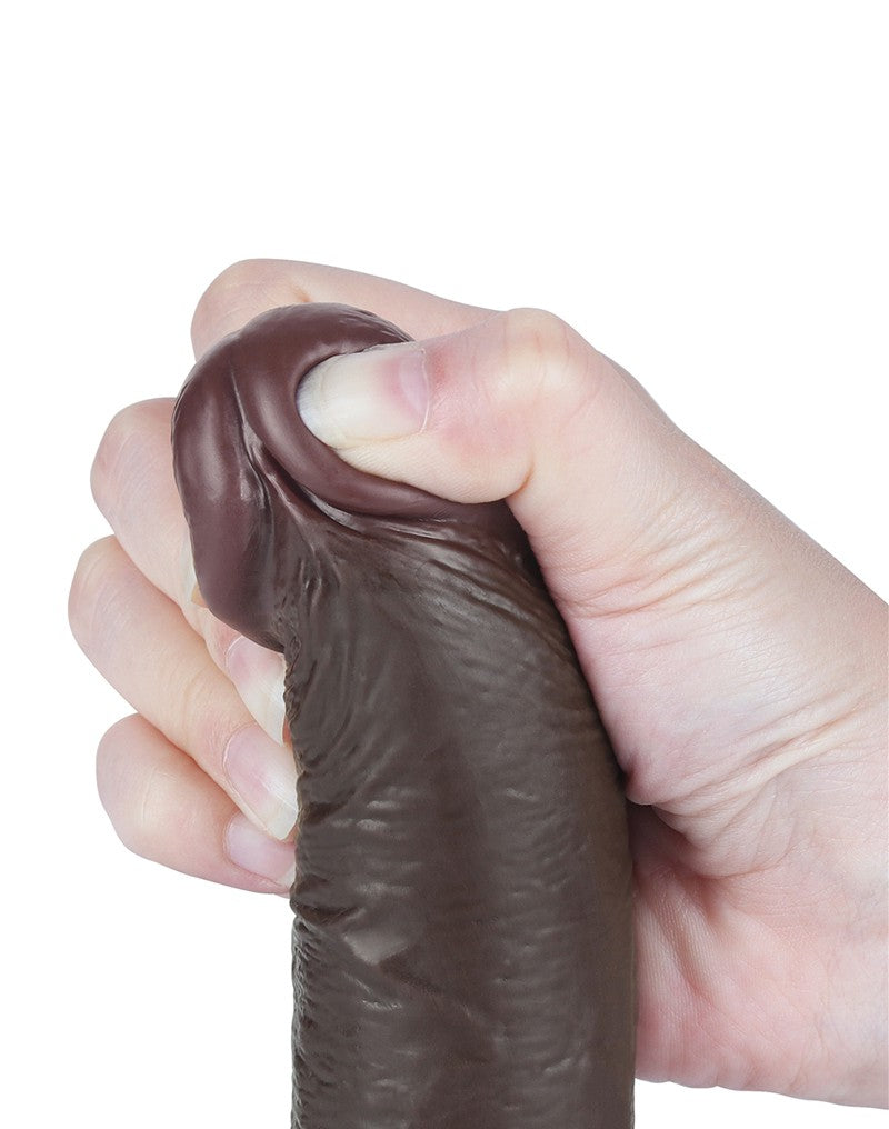 LoveToy - Dildo Met Sliding Skin Technologie - 19,5 cm x Ø 3,7 cm - Zwart-Erotiekvoordeel.nl