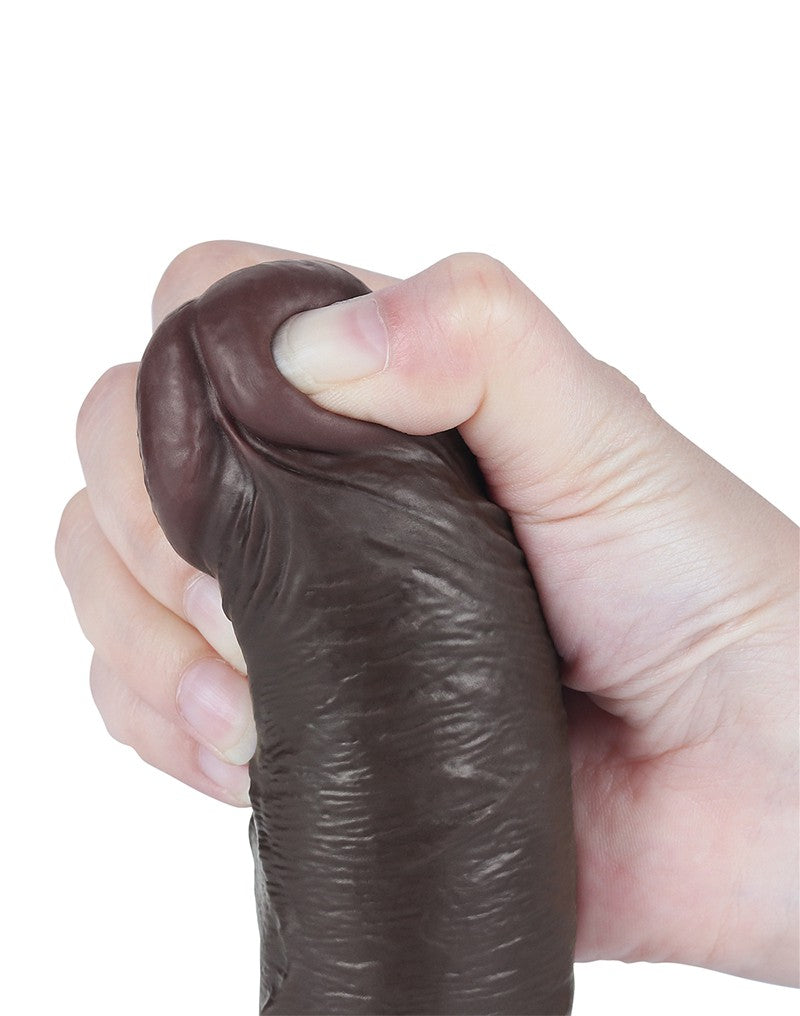 LoveToy - Dildo Met Sliding Skin Technologie - 20 cm x Ø 3,8 cm - Zwart-Erotiekvoordeel.nl