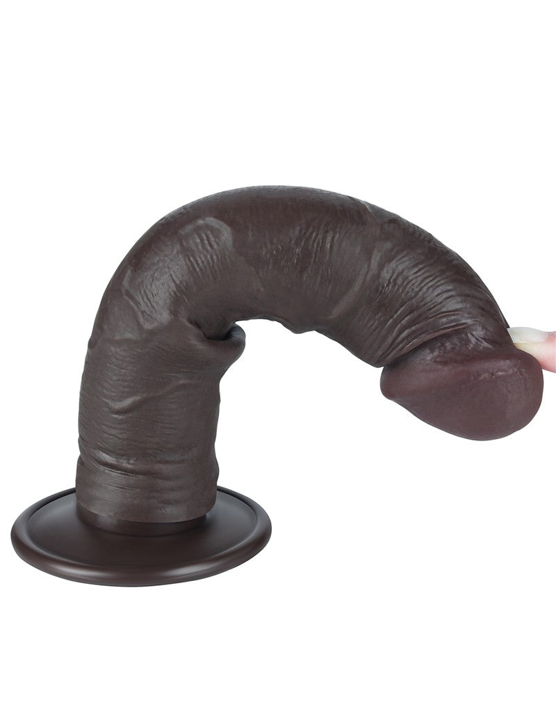 LoveToy - Dildo Met Sliding Skin Technologie - 20 cm x Ø 3,8 cm - Zwart-Erotiekvoordeel.nl