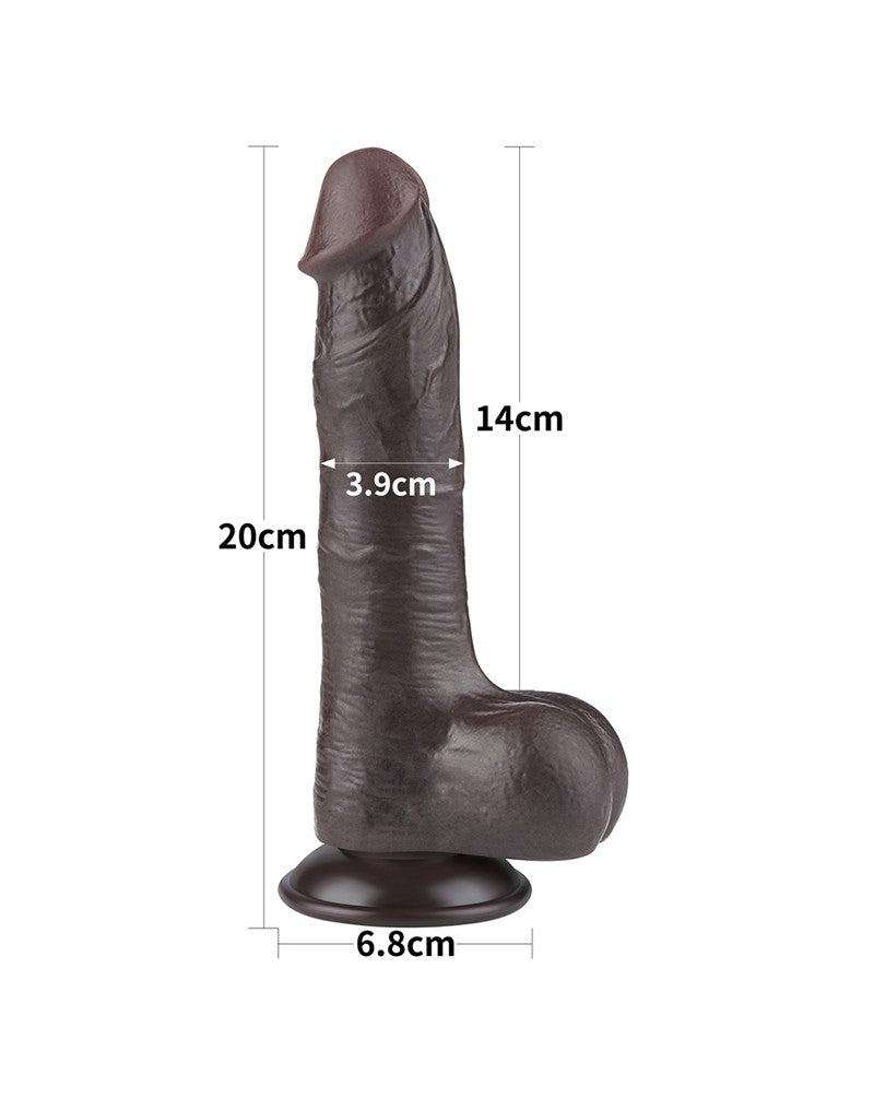 LoveToy - Dildo Met Sliding Skin Technologie - 20 cm x Ø 3,9 cm - Zwart-Erotiekvoordeel.nl