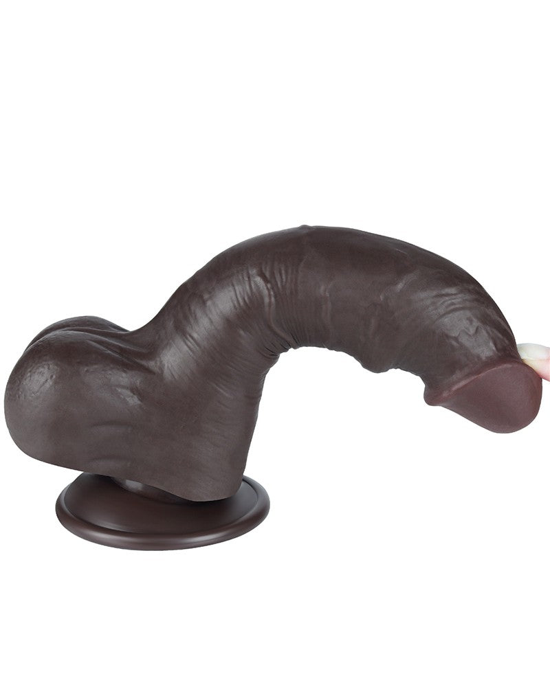 LoveToy - Dildo Met Sliding Skin Technologie - 20 cm x Ø 3,9 cm - Zwart-Erotiekvoordeel.nl