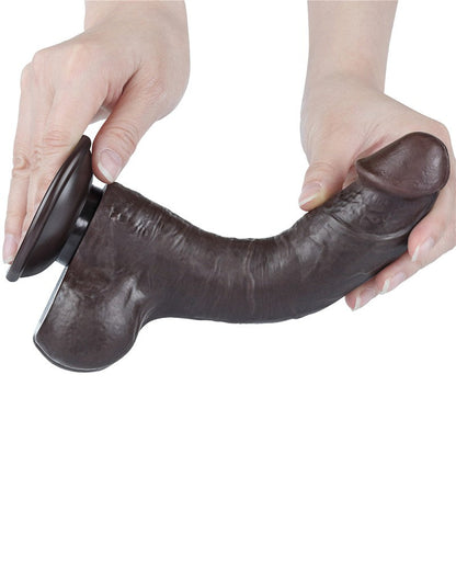 LoveToy - Dildo Met Sliding Skin Technologie - 20 cm x Ø 3,9 cm - Zwart-Erotiekvoordeel.nl