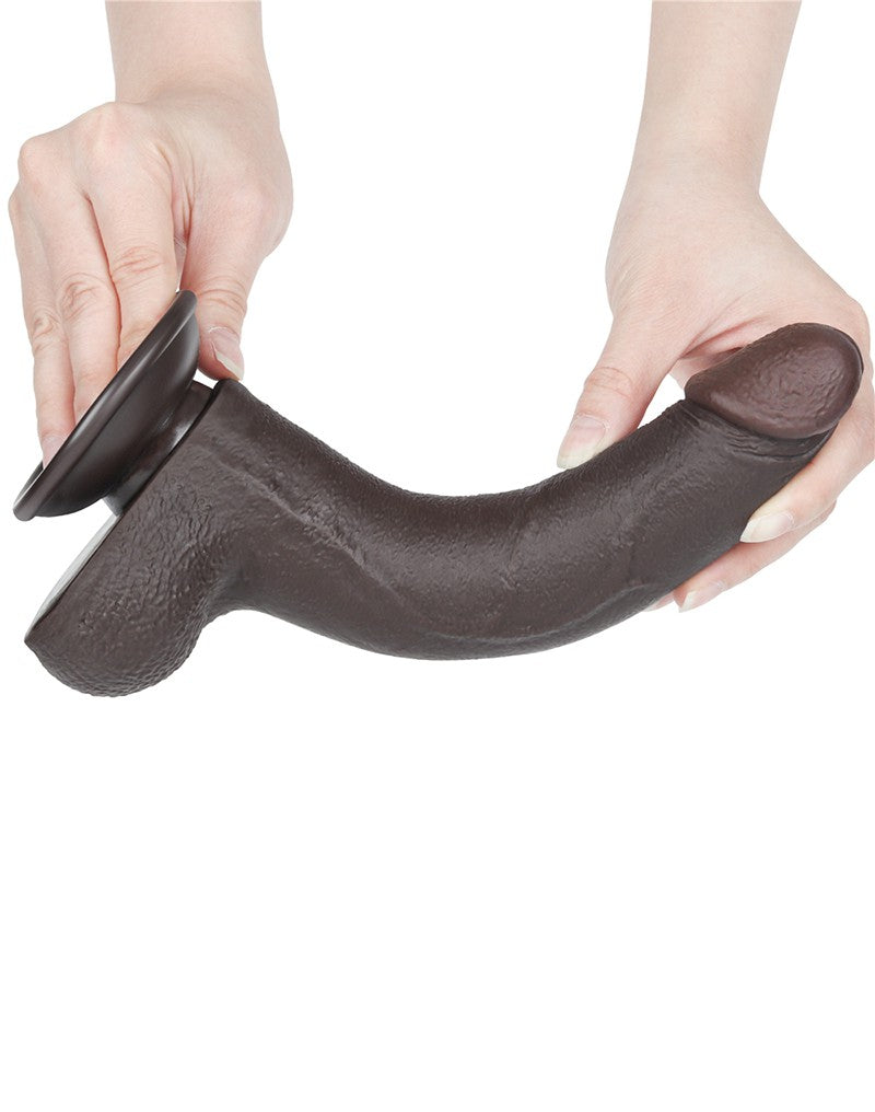 LoveToy - Dildo Met Sliding Skin Technologie - 20 cm x Ø 4 cm - Zwart-Erotiekvoordeel.nl