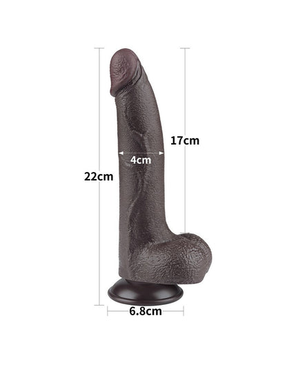 LoveToy - Dildo Met Sliding Skin Technologie - 20 cm x Ø 4 cm - Zwart-Erotiekvoordeel.nl