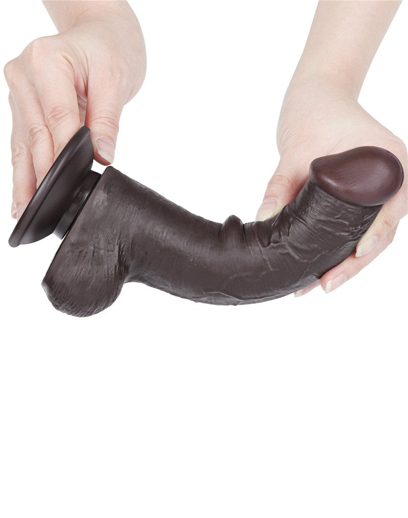 LoveToy - Dildo Met Sliding Skin Technologie - 20,8 cm x Ø 4 cm - Zwart-Erotiekvoordeel.nl