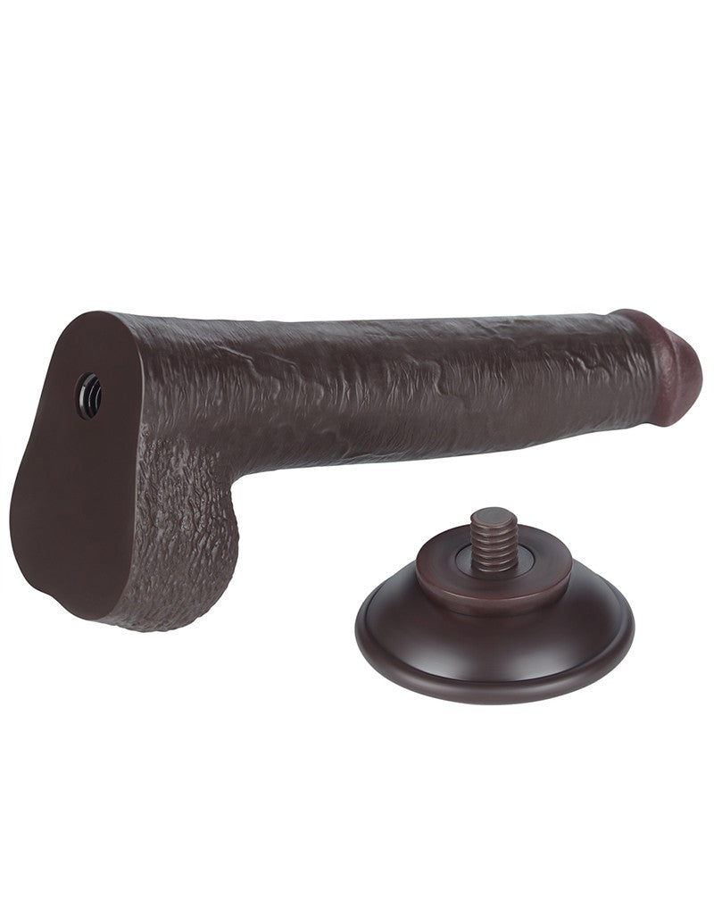 LoveToy - Dildo Met Sliding Skin Technologie - 22 cm x Ø 3,7 cm - Zwart-Erotiekvoordeel.nl