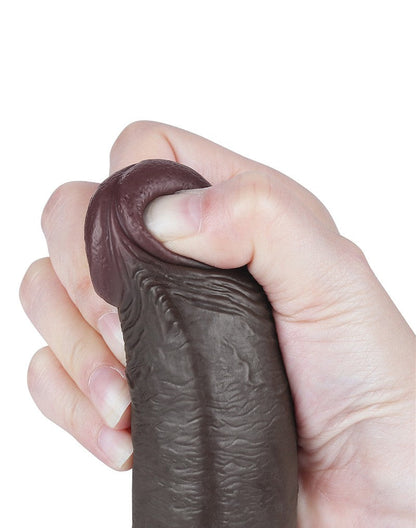 LoveToy - Dildo Met Sliding Skin Technologie - 22 cm x Ø 3,7 cm - Zwart-Erotiekvoordeel.nl