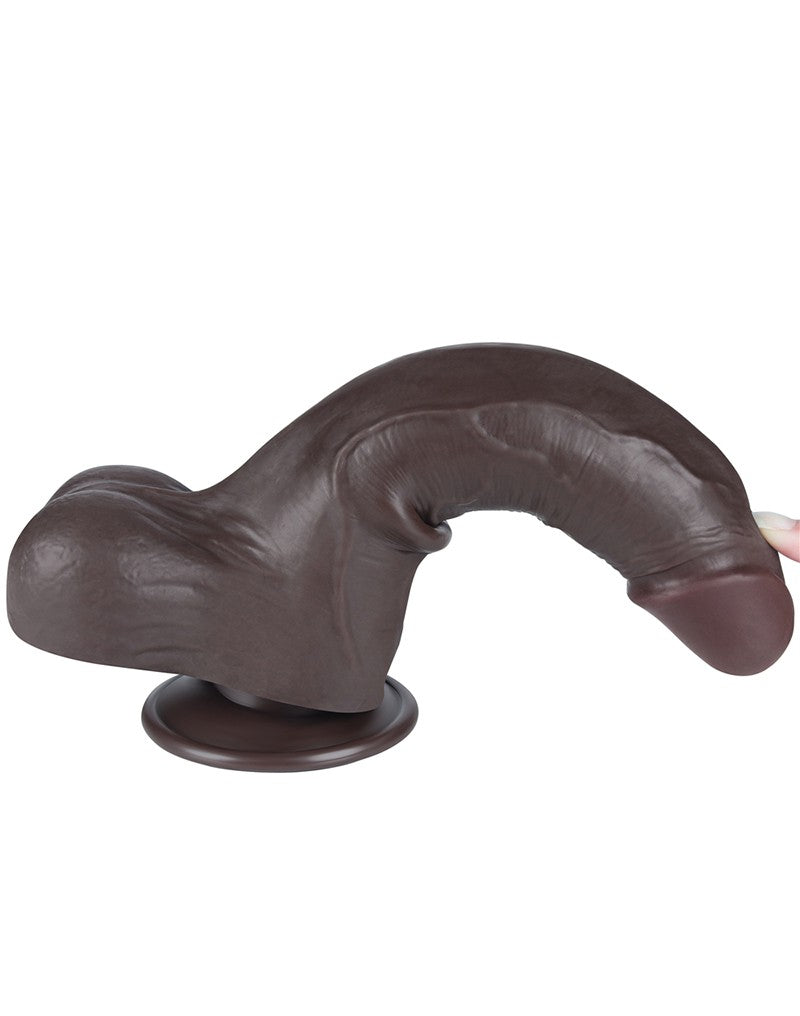 LoveToy - Dildo Met Sliding Skin Technologie - 22 cm x Ø 4,3 cm - Zwart-Erotiekvoordeel.nl