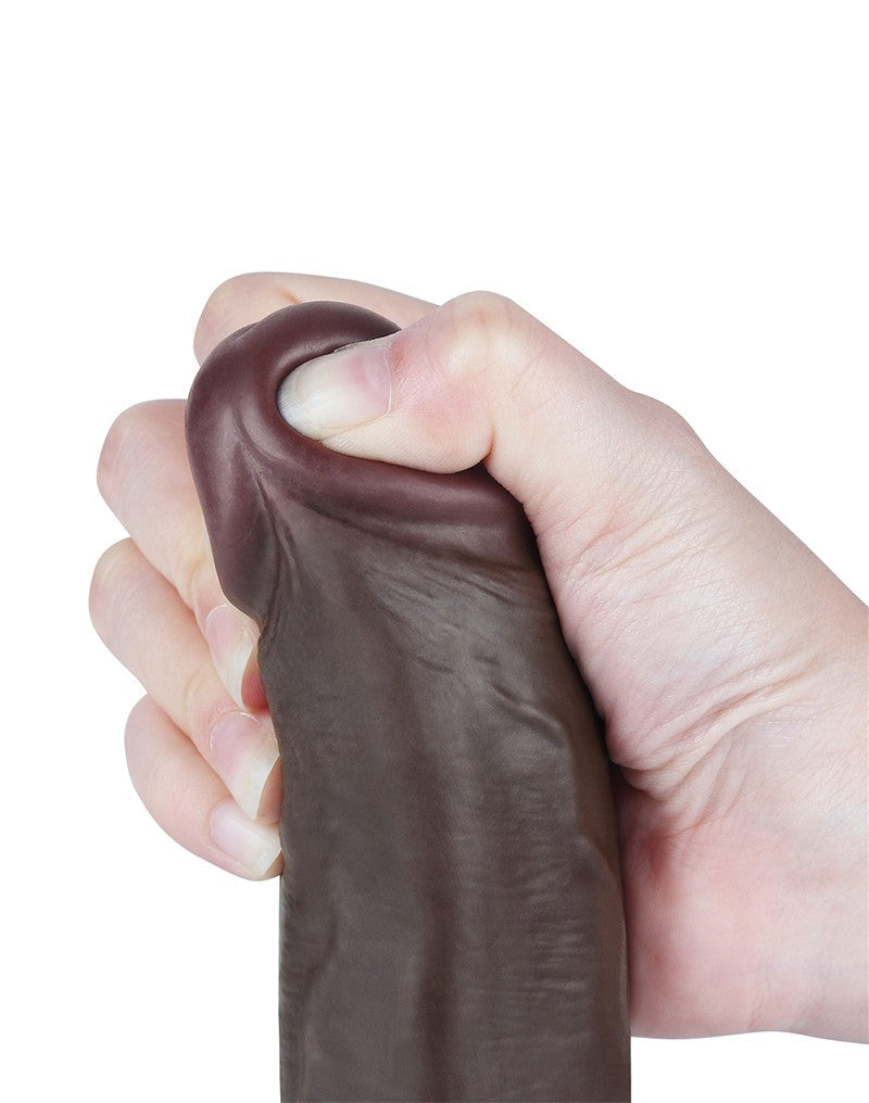 LoveToy - Dildo Met Sliding Skin Technologie - 22 cm x Ø 4,3 cm - Zwart-Erotiekvoordeel.nl