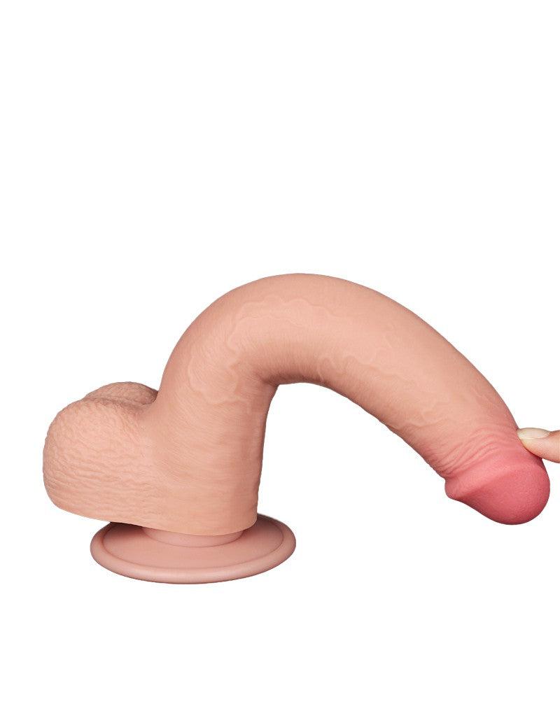 LoveToy - Dildo - Schuifhuid dildo - Lengte 22 cm - Diameter Ø 3.7 cm - Lichte Huidskleur-Erotiekvoordeel.nl